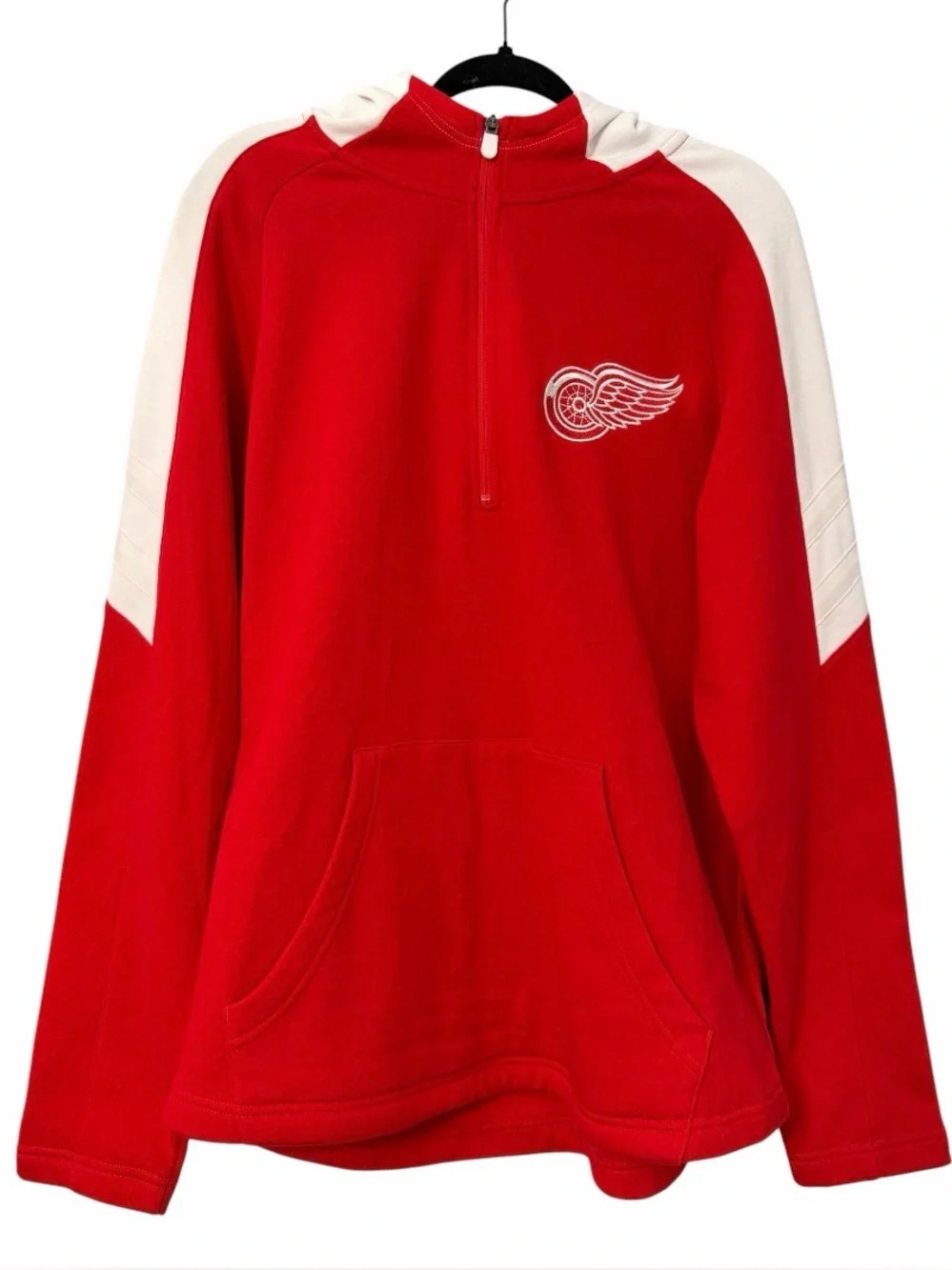 NHL Detroit Red Wings Pullover Embroidered Logo Hoodie Quarter Zip